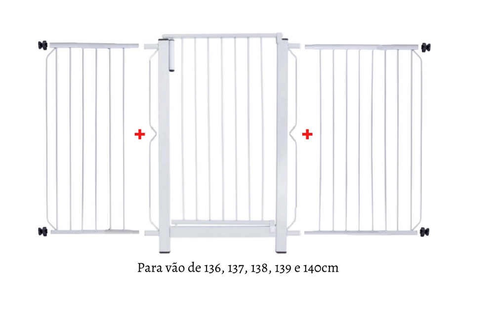 Grade e Portão para Cachorro Bebê Pet 136cm a 140cm Único