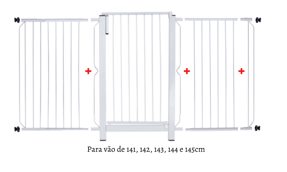 Grade e Portão para Cachorro Bebê Pet 141cm a 145cm Único