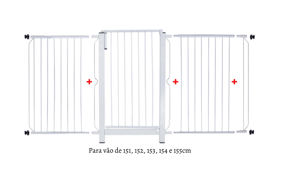 Grade e Portão para Cachorro Bebê Pet 151cm a 155cm Único