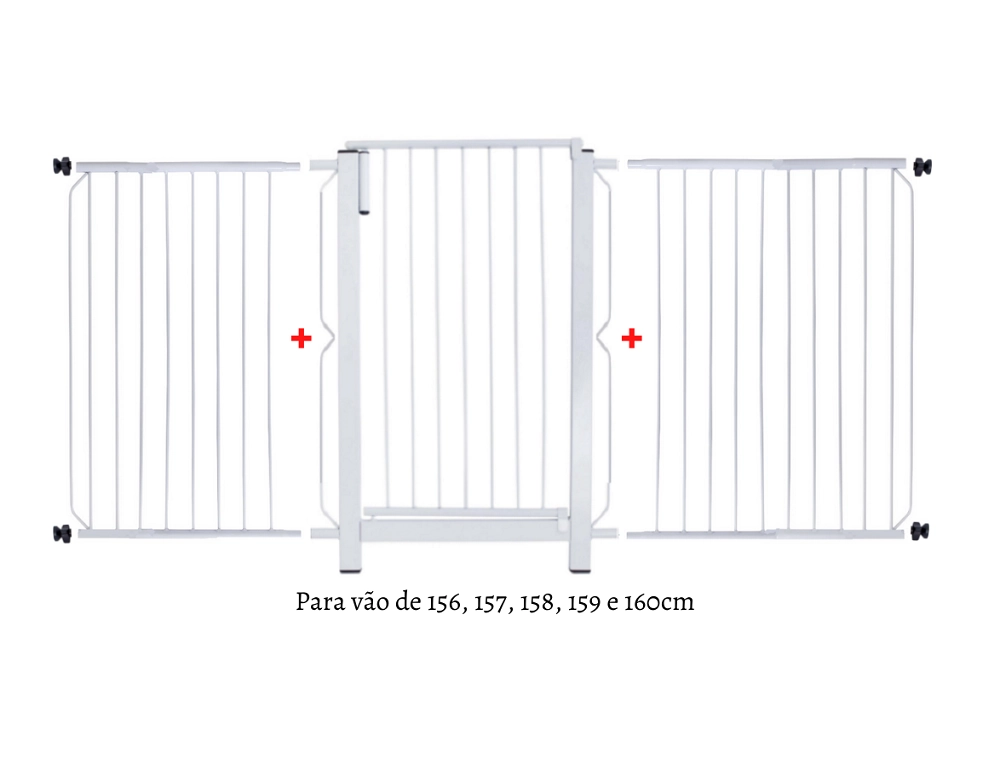 Grade e Portão para Cachorro Bebê Pet 156cm a 160cm Único