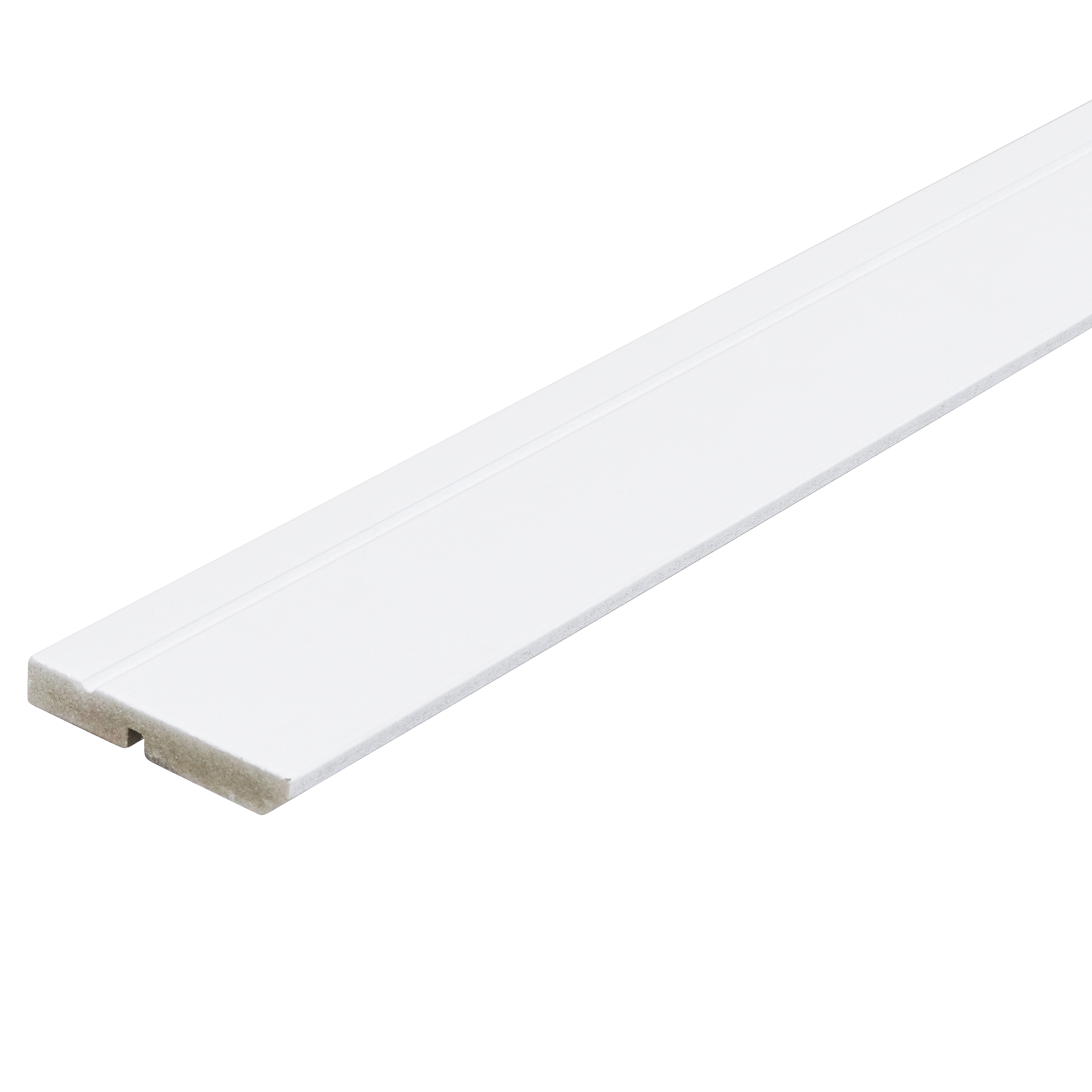 Rodapé de MDF Naval Branco Friso Lucerna Lacca Premium 9,5x240cm Artens