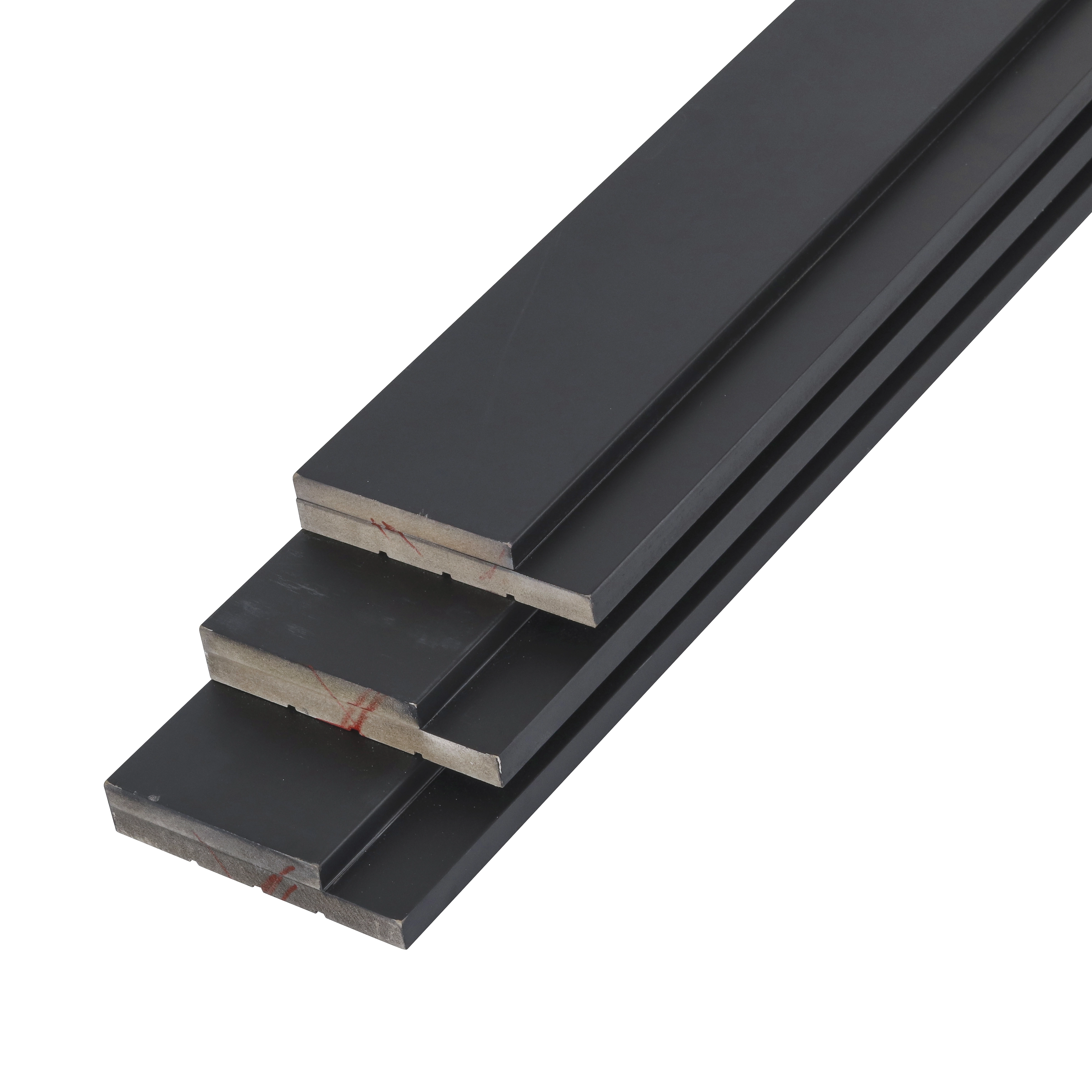Batente de Madeira MDF Naval Preto 215x14x2,7cm Artens