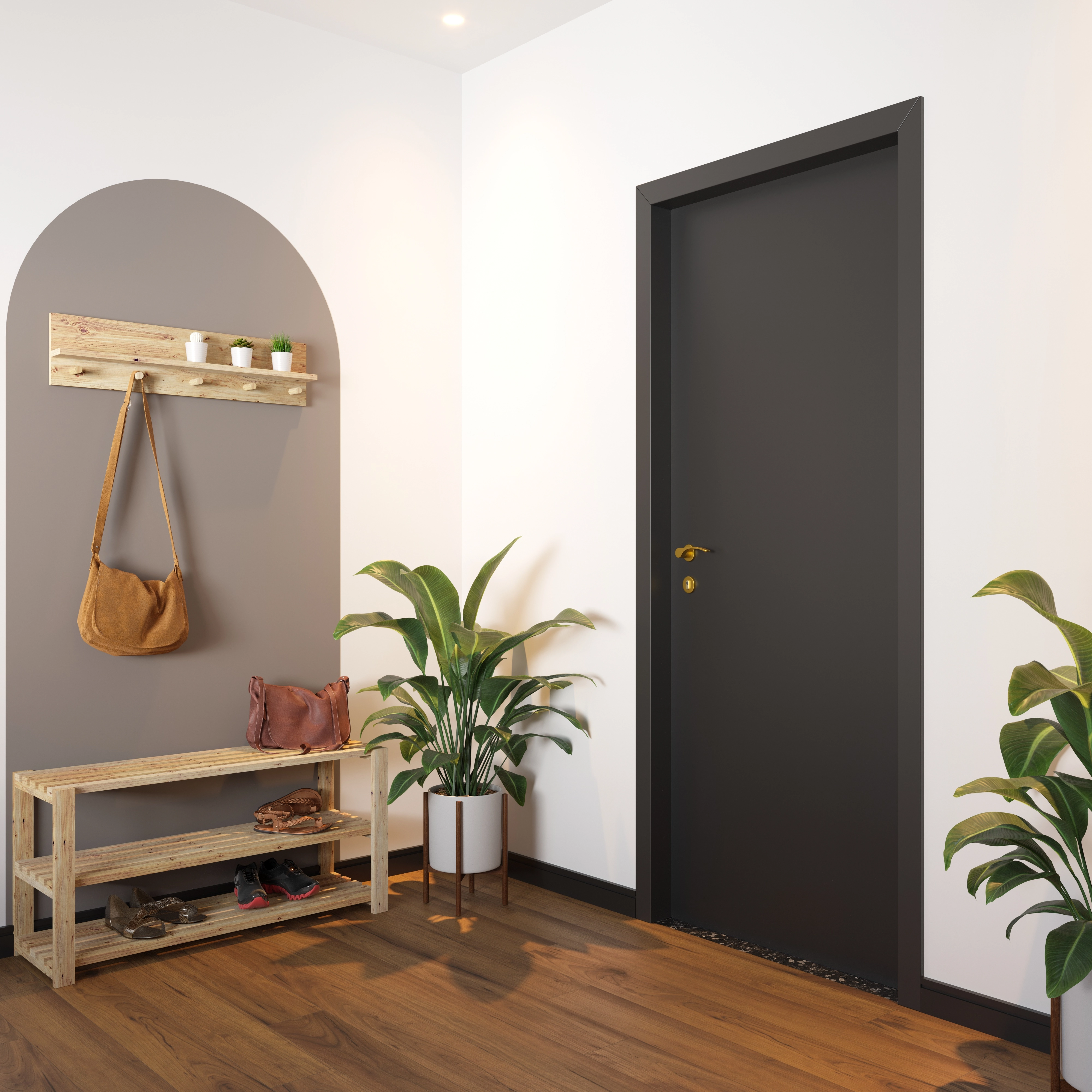 Folha de Porta Madeira de Giro ou Correr Direito|Esquerdo Preto Fosco 210x62cm Colméia Lacca Artens