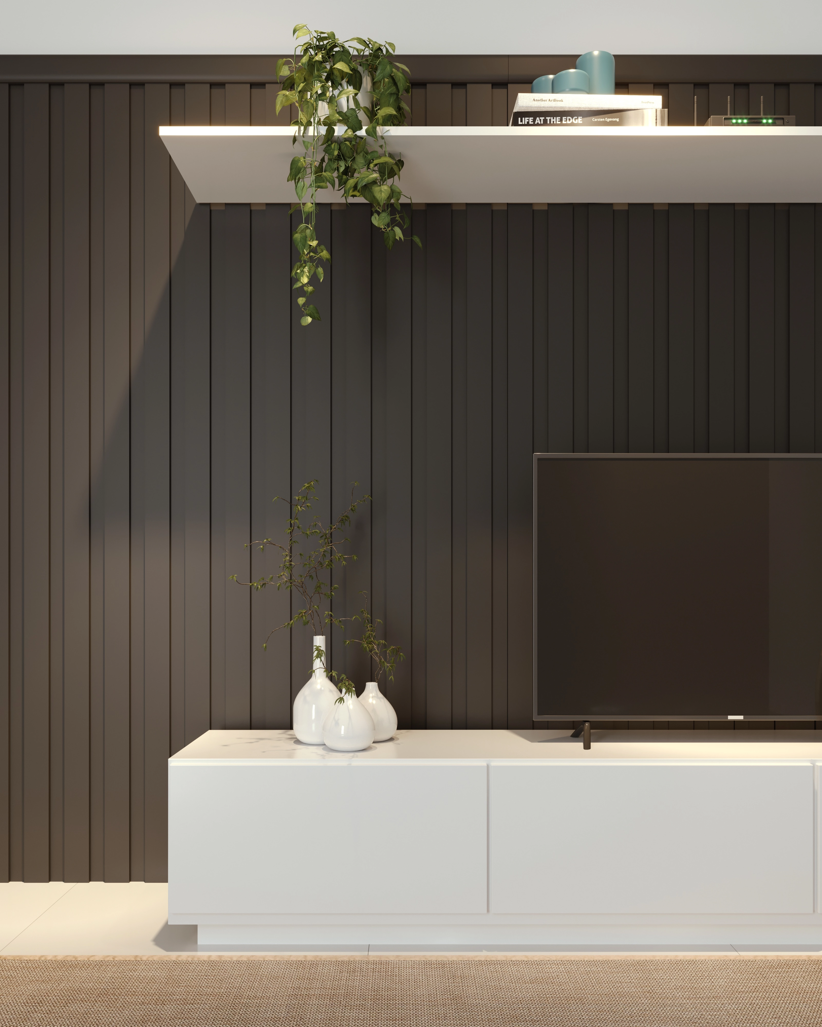 Painel Ripado de Madeira MDF 1,5mm Preto 6x250cm Moldurama 4 Peças
