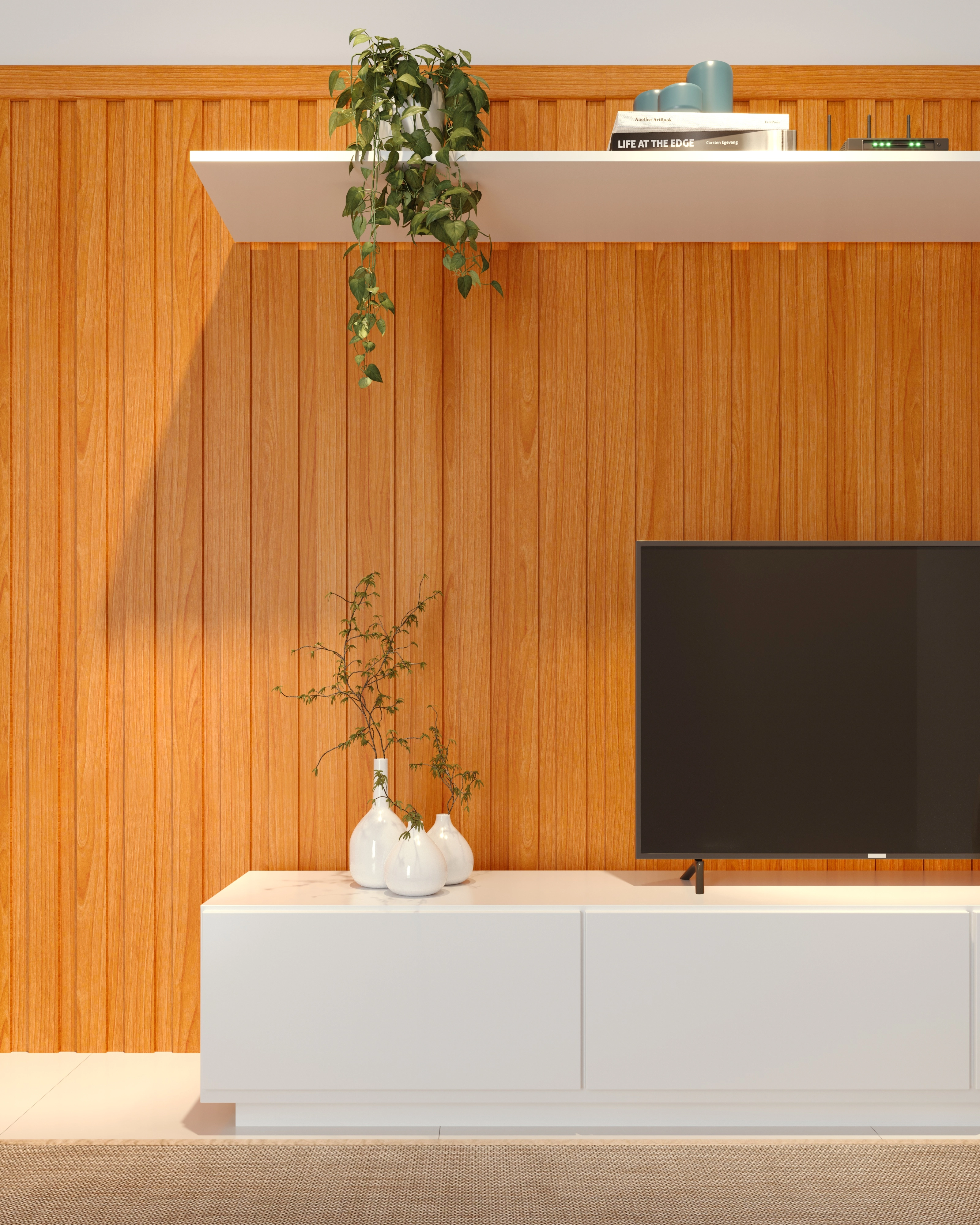 Painel Ripado de Madeira MDF 1,5mm Curupixá 6x250cm Moldurama 4 Peças