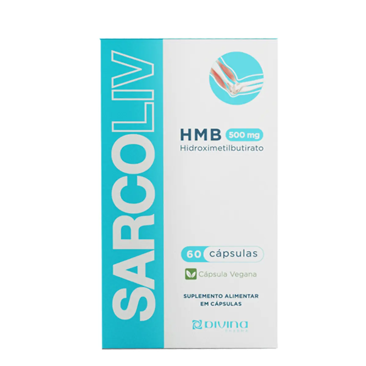 Suplemento Alimentar Sarcoliv HMB 500mg 60 Cápsulas