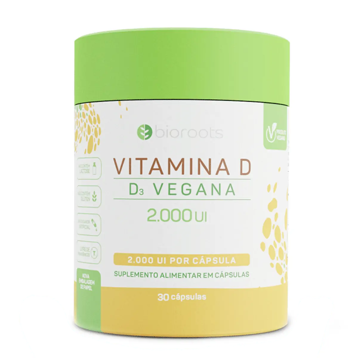 VITAMINA D3 VEGANA 2000UI POR CÁPSULA 30 CÁPSULAS - BIOROOTS