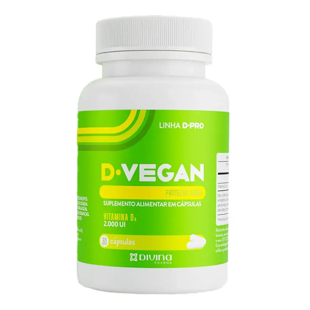 Suplemento Vitamínico D.Pró D3 2000UI D-Vegan 30 Cápsulas