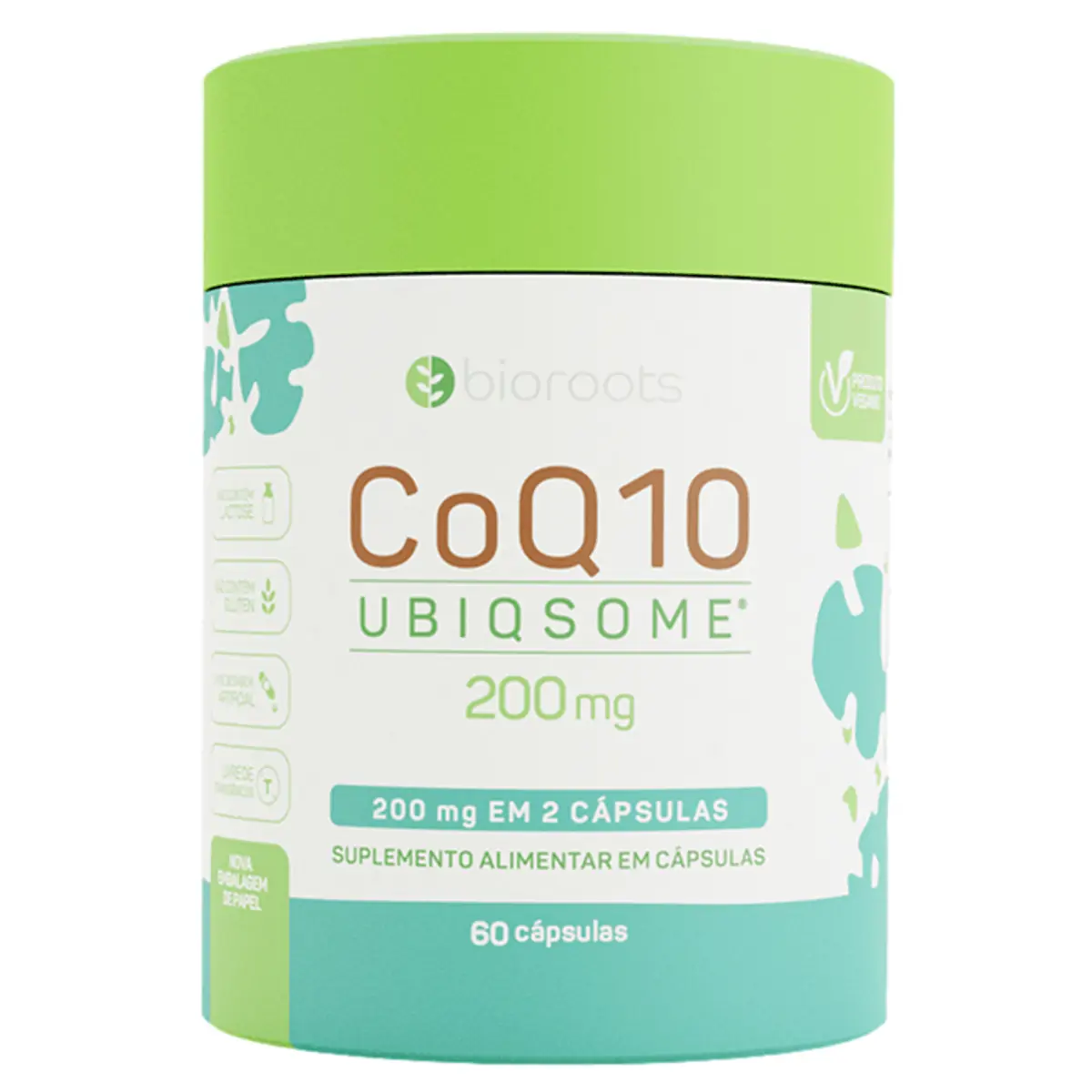 Coenzima Q10 200mg Bioroots Ubiqsome Pote 60 Cápsulas