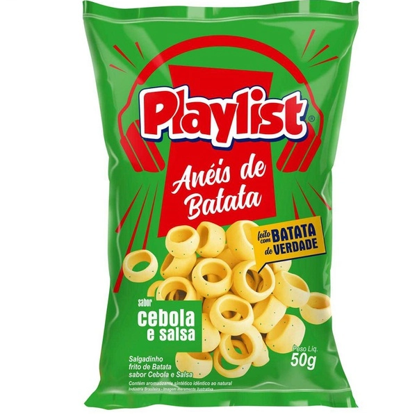 Salgadinho Anéis De Batata Sabor Cebola E Salsa Playlist 50g