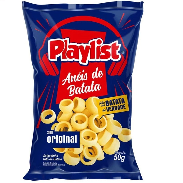 Salgadinho Anéis De Batata Sabor Original Playlist 50g