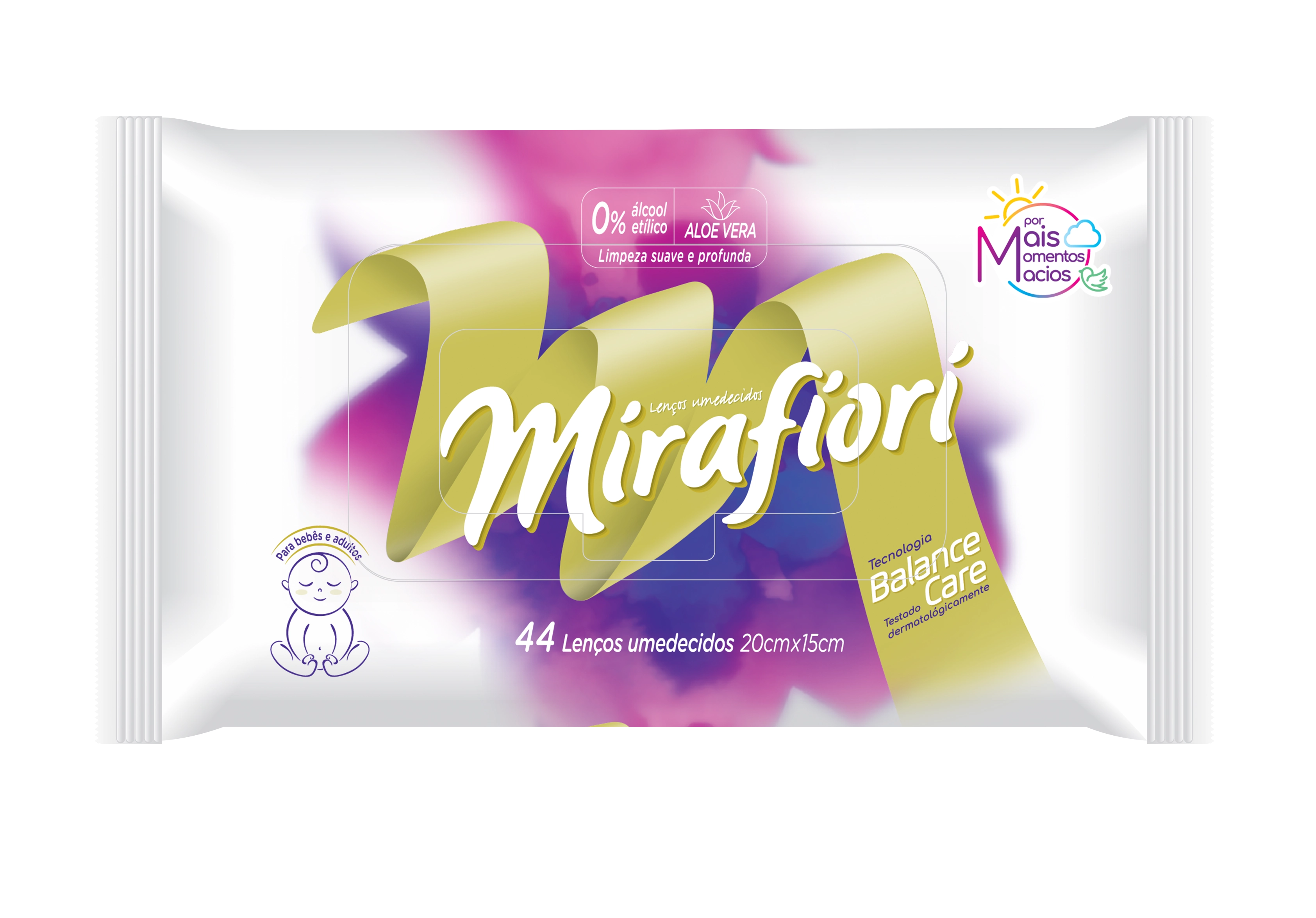 Lenço Umedecido Aloe Vera Mirafiori Pacote 44 Unidades