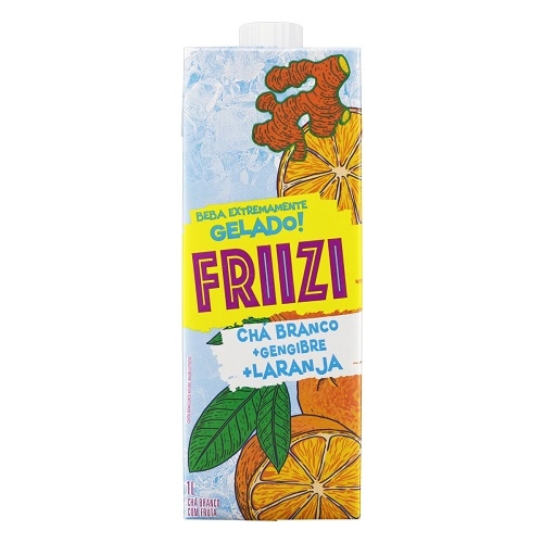 Chá Branco FRIIZI Gengibre E Laranja Caixa 1L