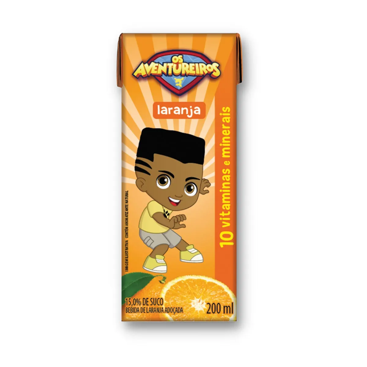Bebida Adoçada Laranja Imunomix Os Aventureiros Caixa 200 ml