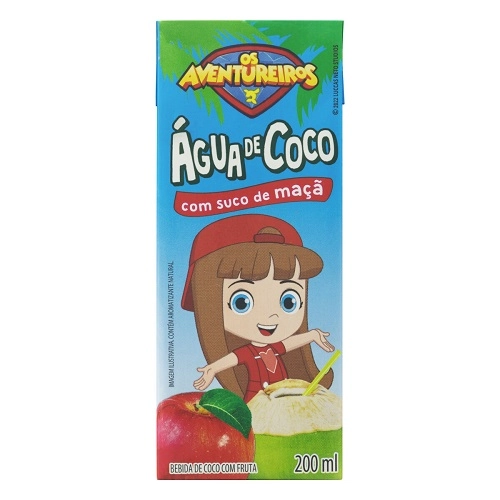 Água de Coco Maçã Os Aventureiros Caixa 200ml