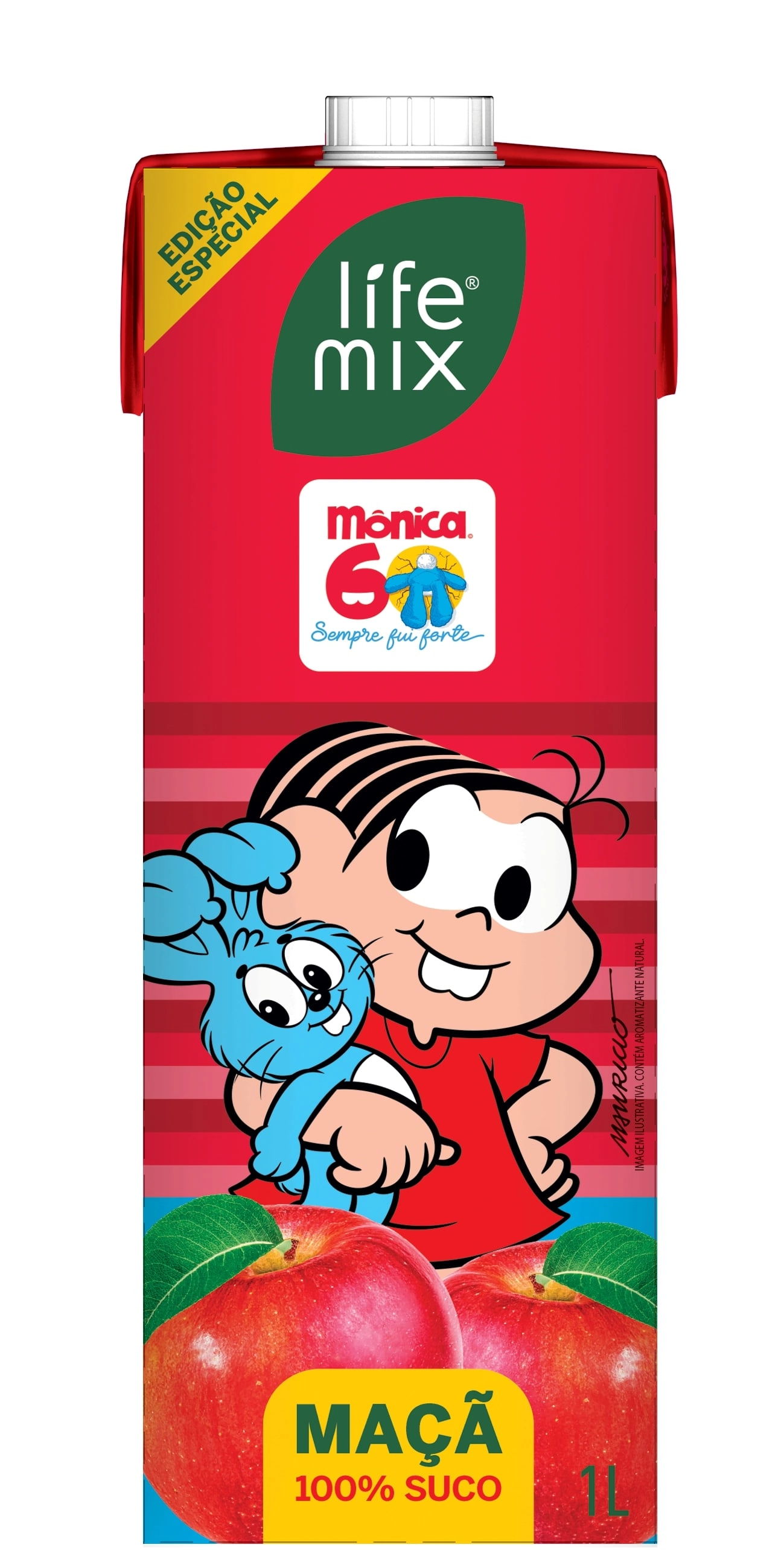 Suco Maçã Life Mix Caixa 1l Mônica 60 Sempre Fui Forte