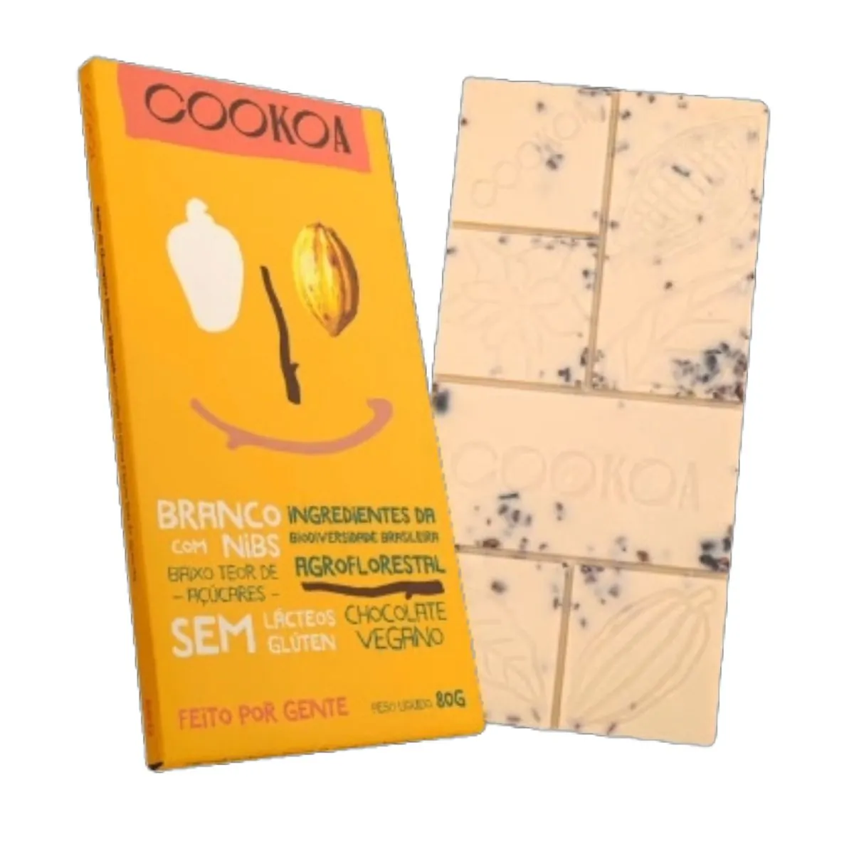 Chocolate Branco com Nibs Vegano Cookoa 80g