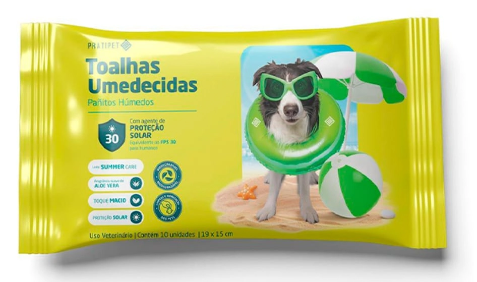Pratit Pet Toalhas Umidecida Protetor Solar C/10 Unidades