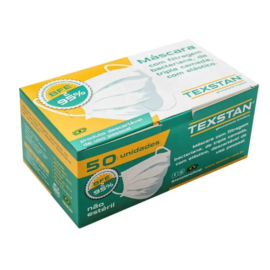Mascara Descartavel Em Tnt Cclipe Nasal C50 Texstan Cx 50 Un