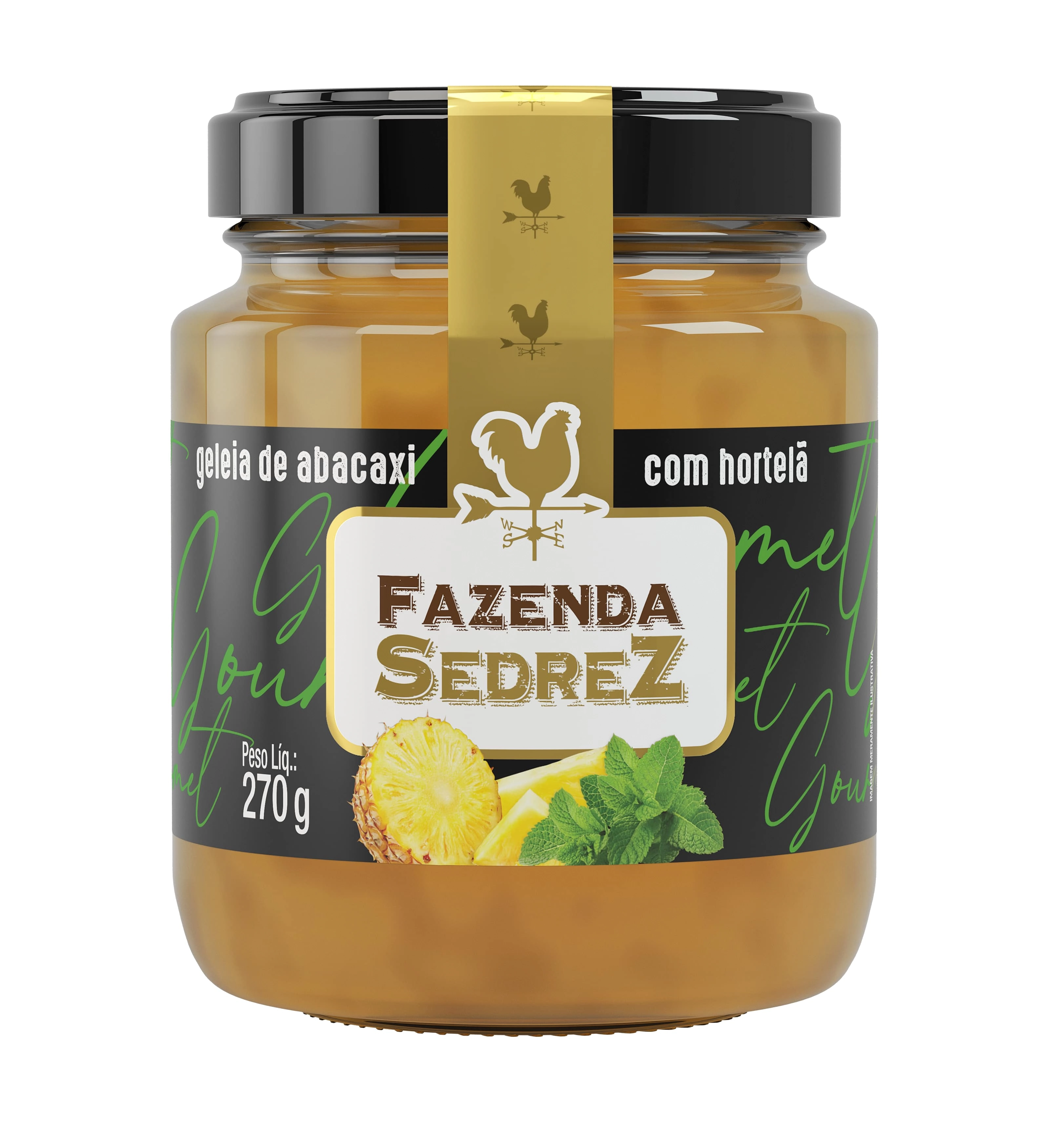 Geleia Fazenda Sedrez Abacaxi C/hortela Vd 270g