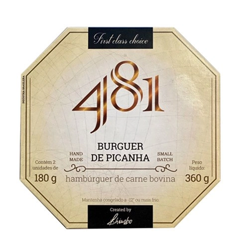 Hambúrguer Bovino de Picanha 481 360g - Contém 2 hamburgueres de 180g