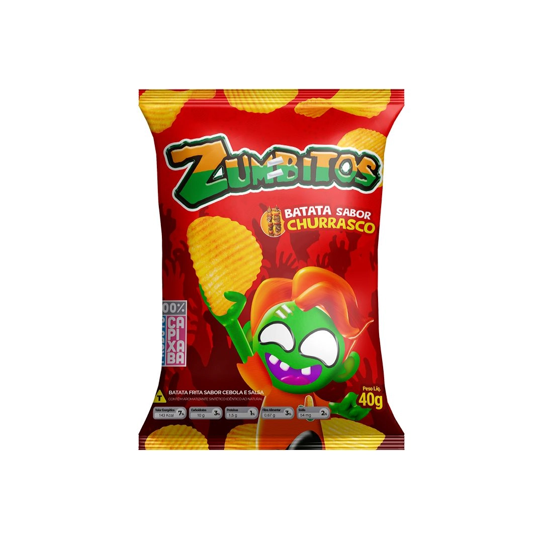 Batata Zumbitos Churrasco 40g 15958 Santos
