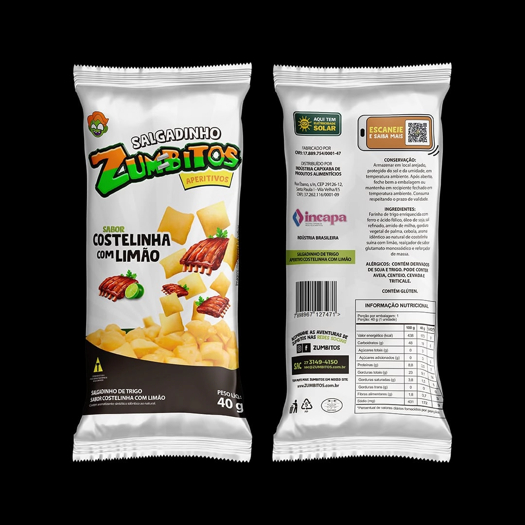 Salgadinho Zumbitos Costela Limao 40g 17314 Santos