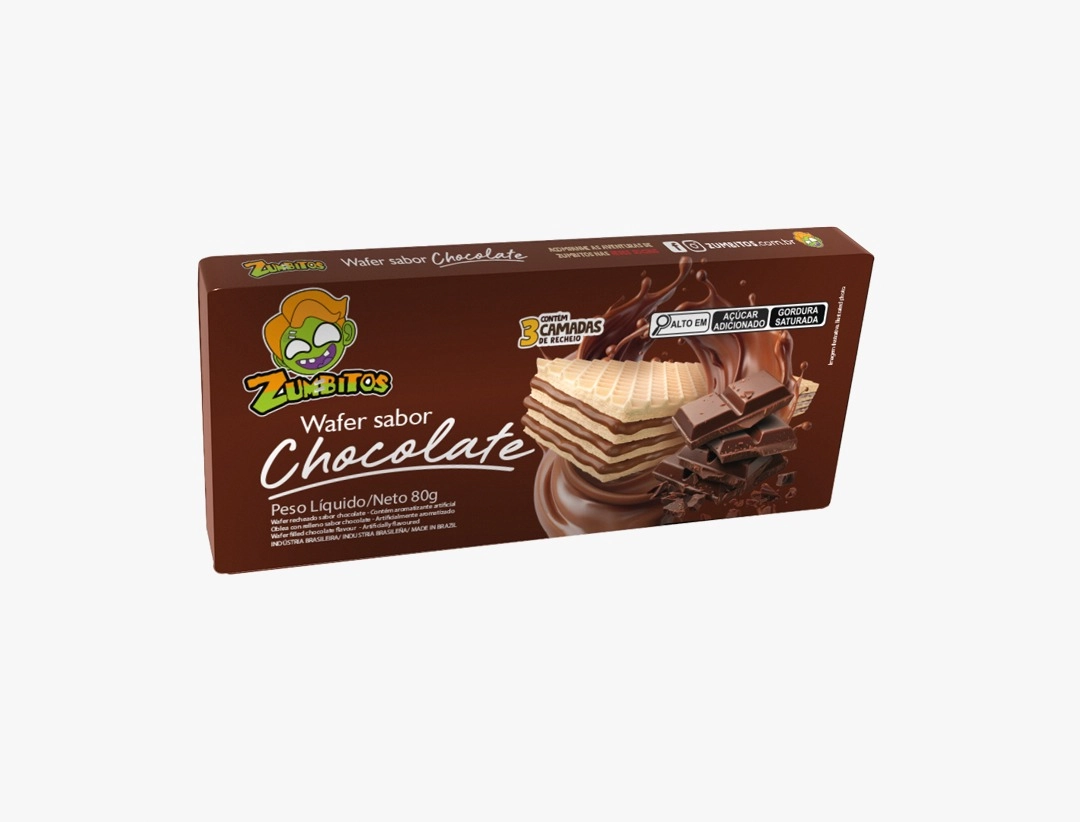 Biscoito Wafer Zumbitos Chocolate 80g 17716 Santos