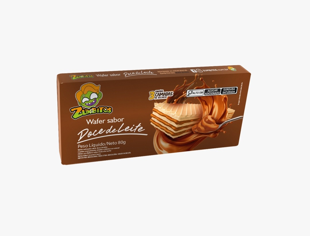 Biscoito Wafer Zumbitos Doce Leite 80g 17719 Santos