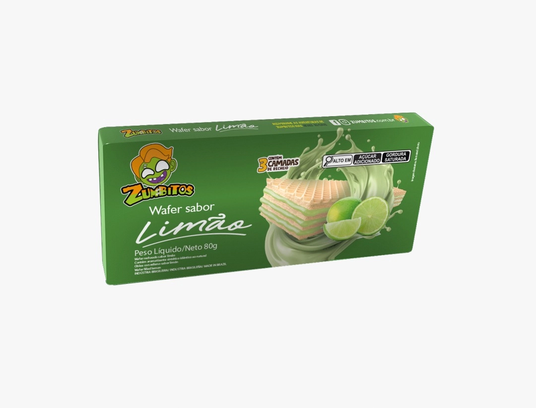 Biscoito Wafer Zumbitos Limao 80g 17718 Santos