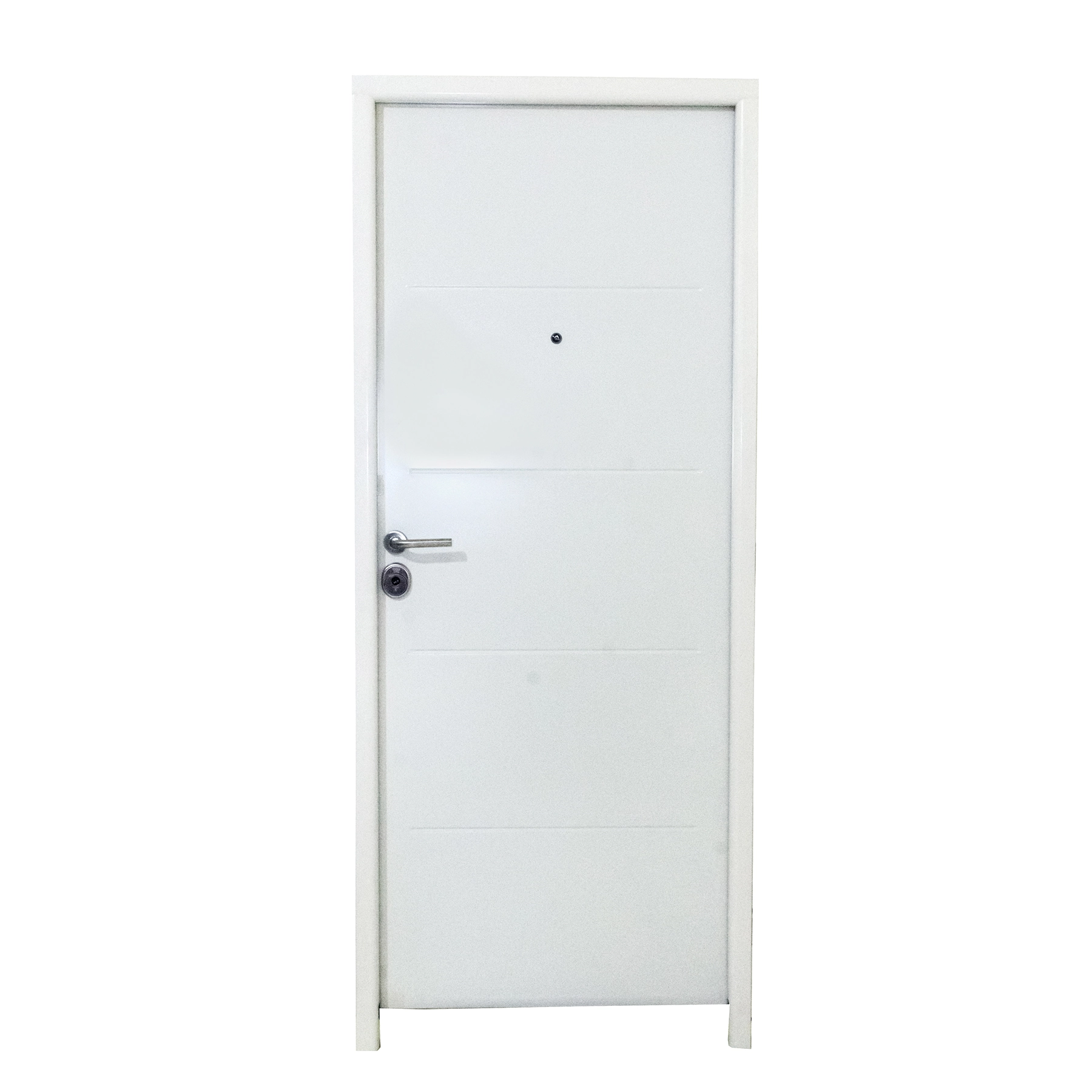 Porta de Segurança de Giro Metal Pintura Eletrostática Branco Lado Direito 2,10x0,82m THT
