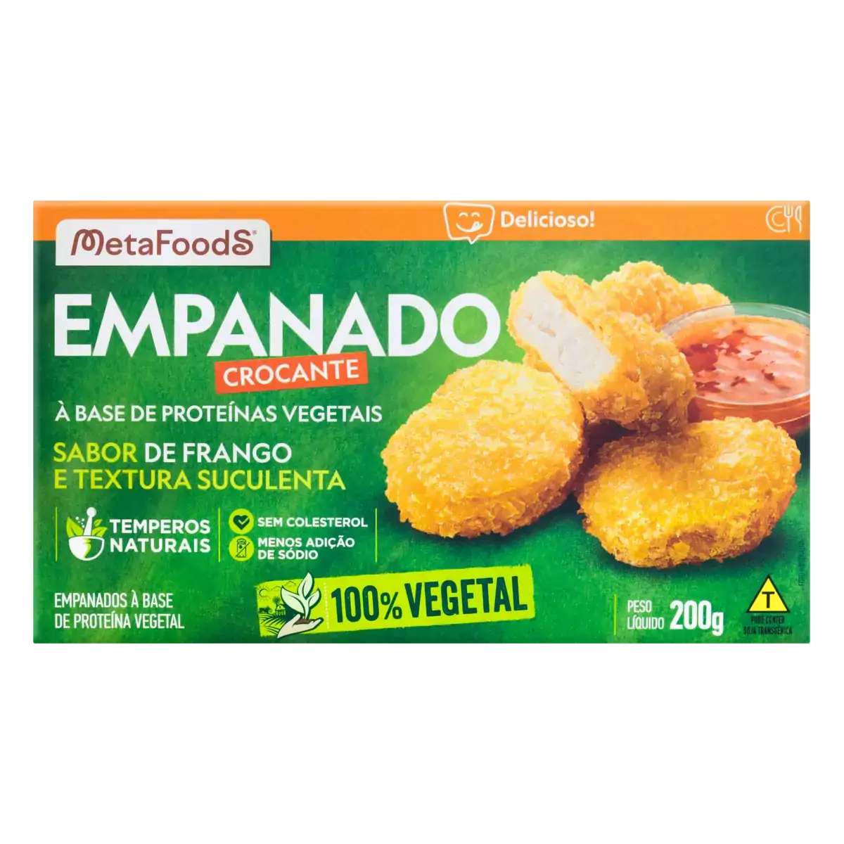 Empanado De Frango Vegetal Meta Foods Caixa 200g