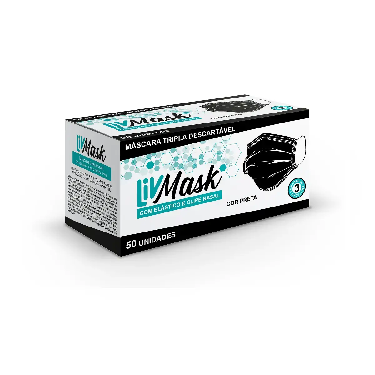 Masc Prot Facial Desc Liv Mask Preta C/50