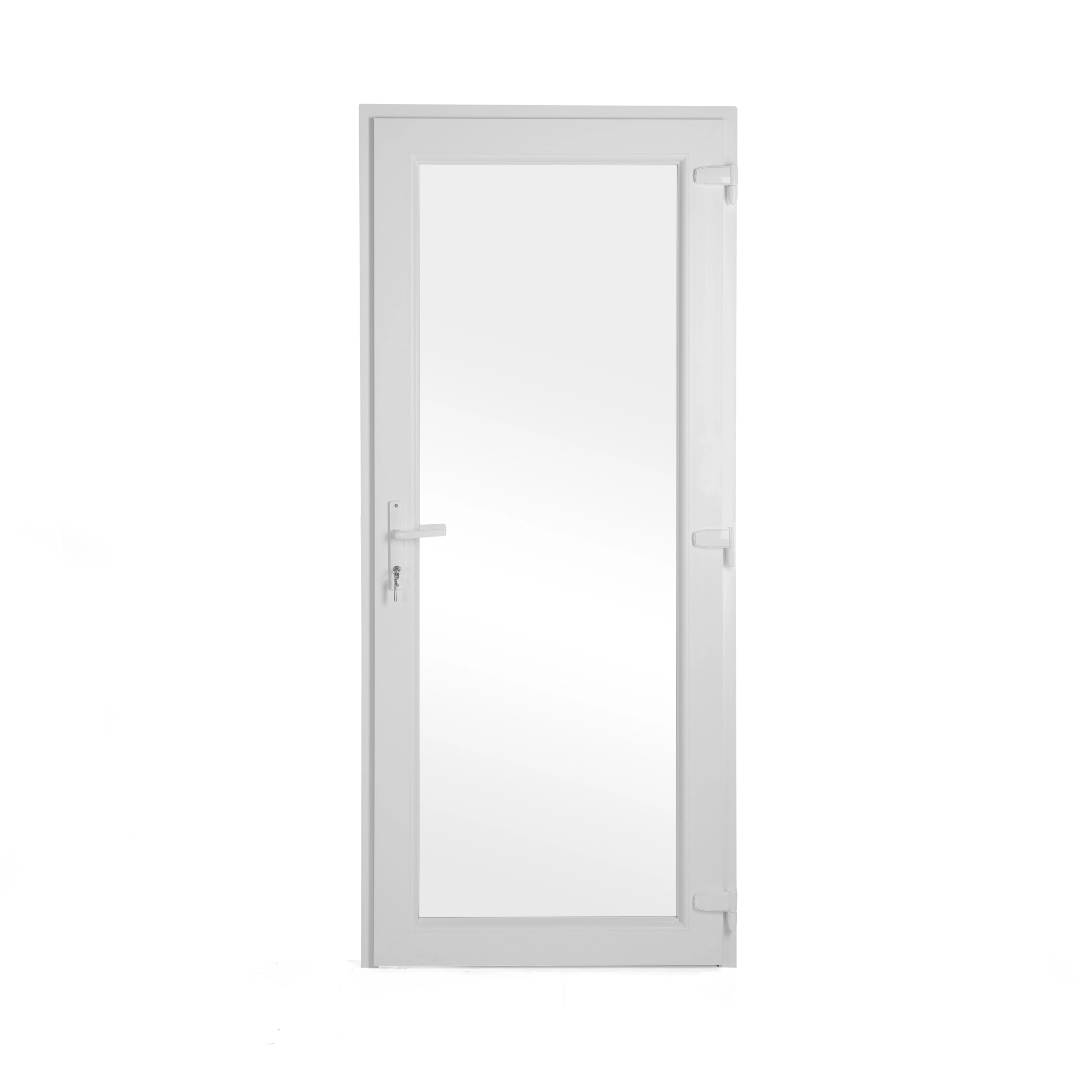 Porta com Visor de Giro PVC Branco 2,10x0,90m Lado Esquerdo Shine