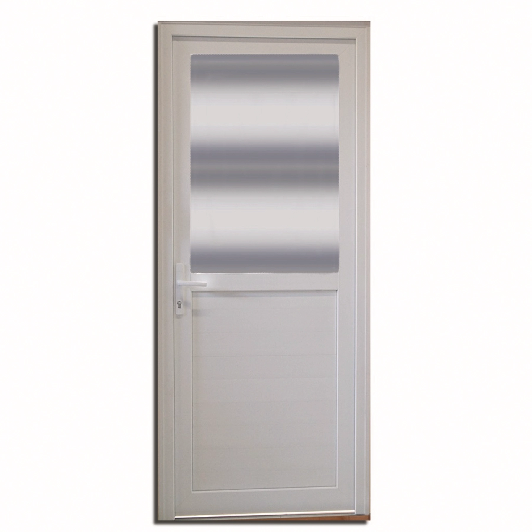 Porta Lambrill e com Visor de Giro PVC Branco 2,10x0,90m Lado Direito Shine