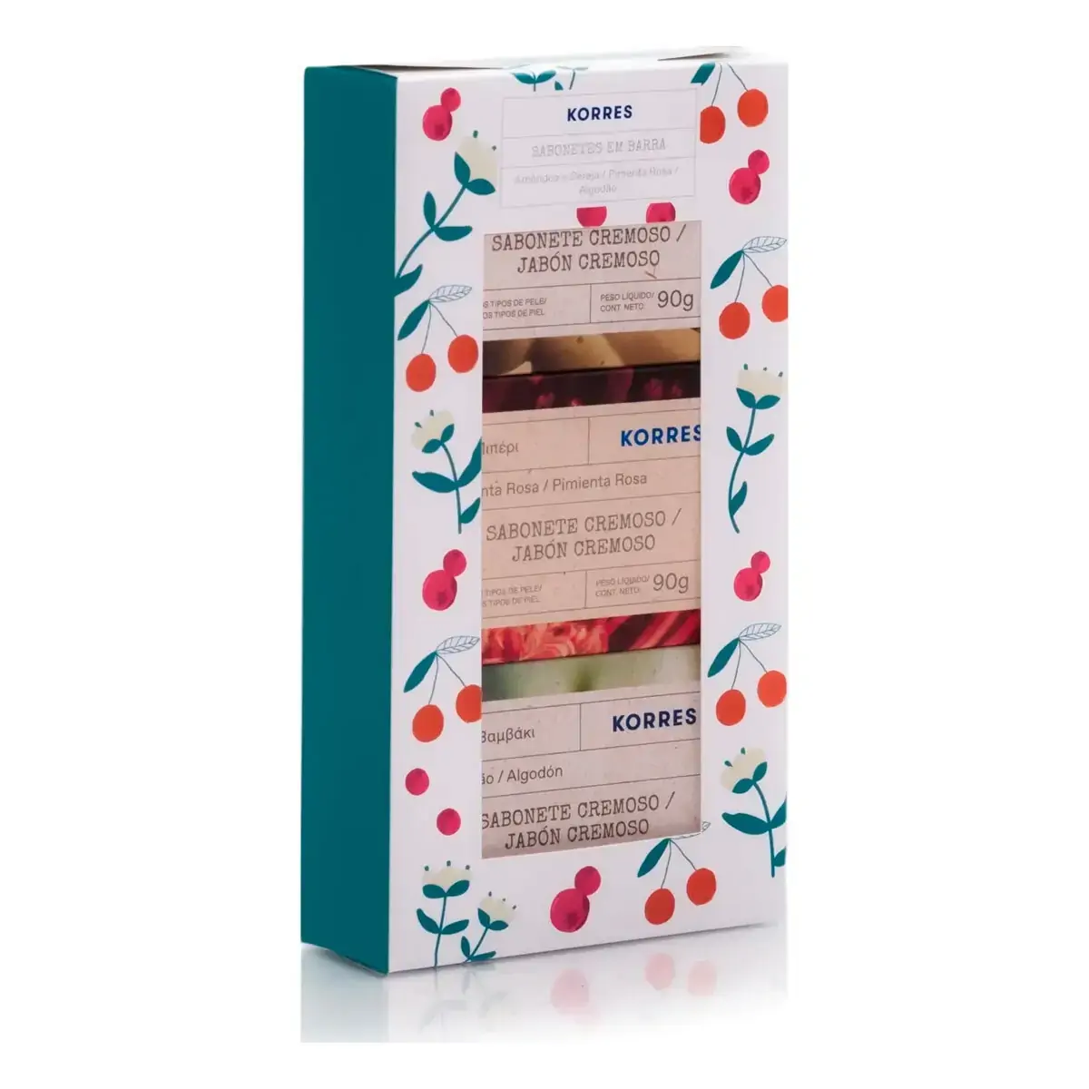 Kit Sabonete Em Barra Amendoa E Cereja Pimenta Rosa E Algodao 3un