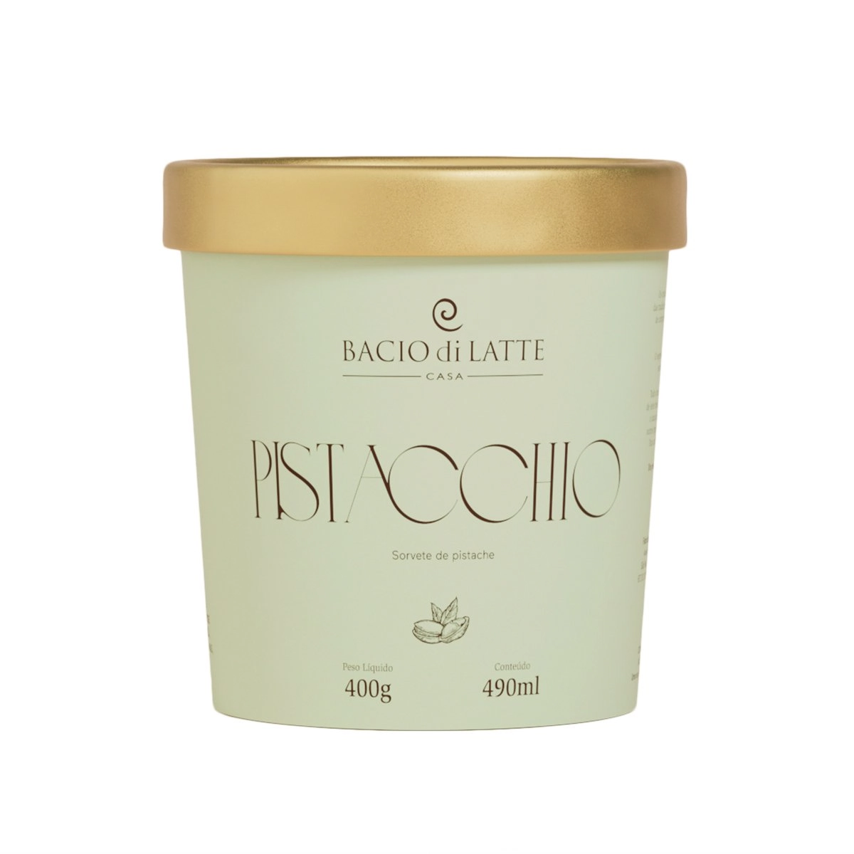 Gelato Sabor Pistacchio BACIO DI LATTE Pote 490ml