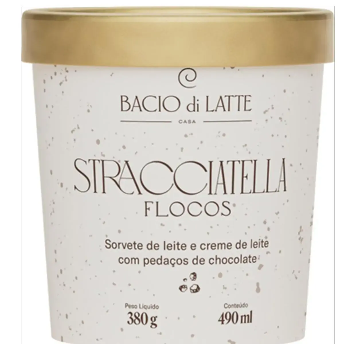 Gelato Sabor Flocos BACIO DI LATTE 490ml
