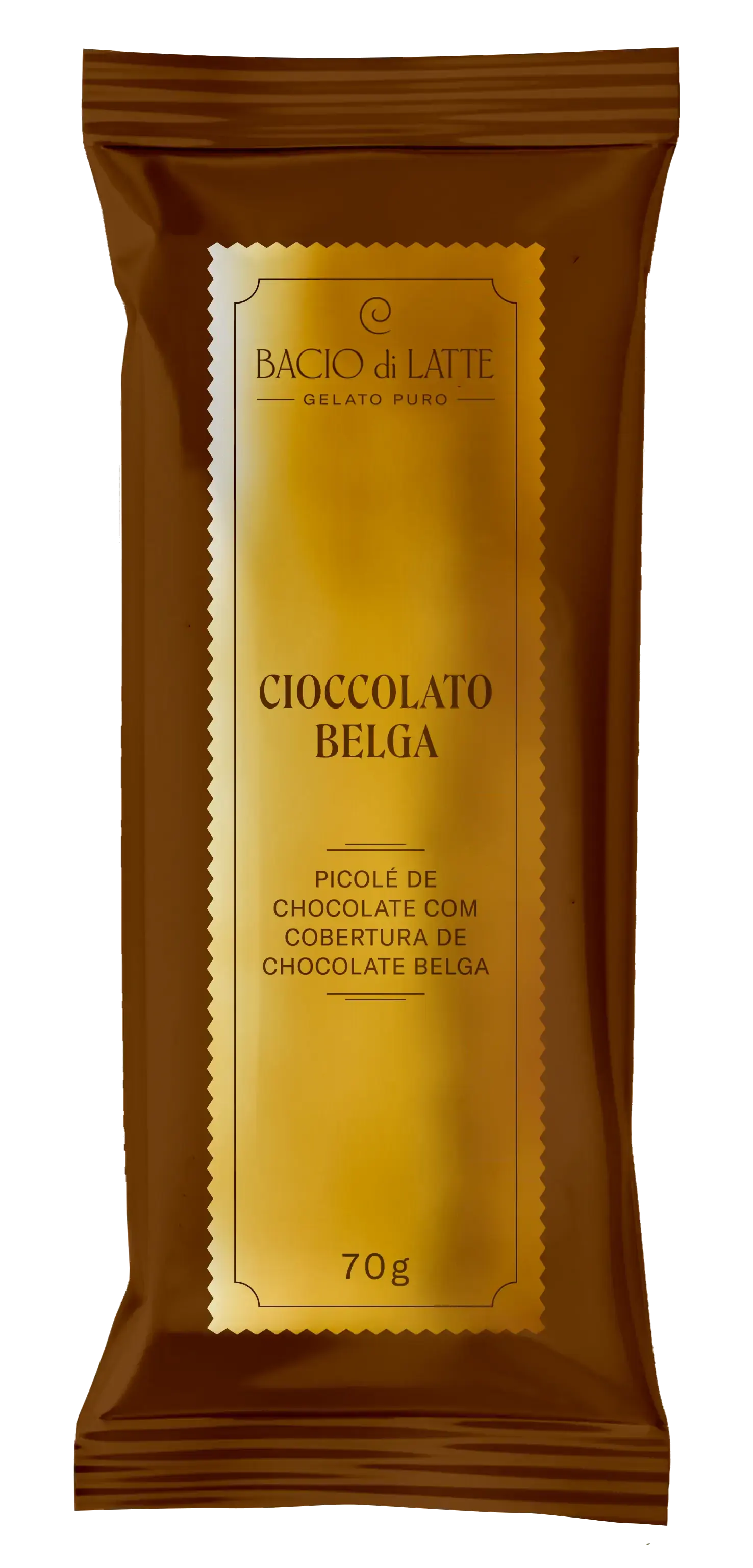 Picolé Chocolate Cobertura Chocolate Belga Bacio Di Latte Pacote 70g