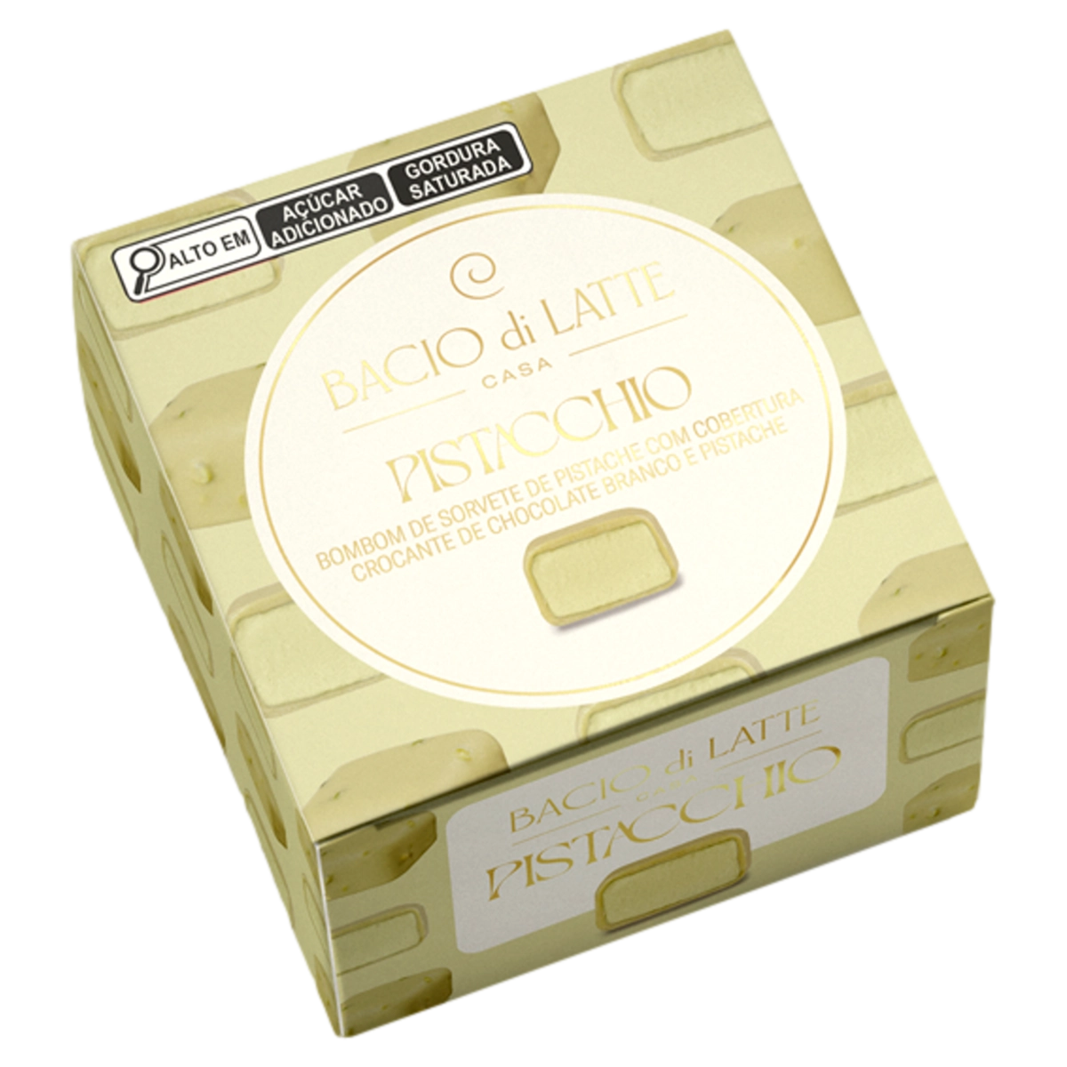 Bombom De Sorvete Pistacchio Bacio Di Latte Casa Caixa 90g