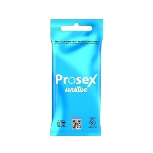 Preservativo Masculino Lubrificado Sensitive Prosex Pacote 6 Unidades