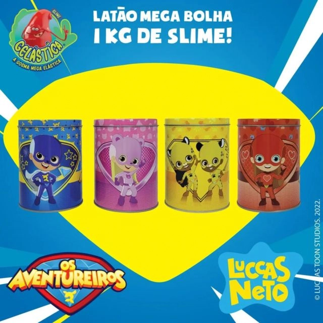 Gelastica Toys Latao Mega Bolha D/ Aventureiros 1kg Luccas Neto