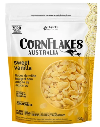 Cereal Matinal Integral Sweet Vanilla Harts Natural Cornflakes Australia Pouch 220g