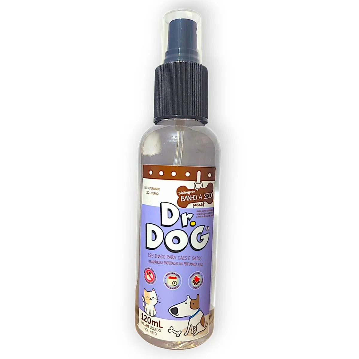 Banho Seco Gatos Cachorro Pocket Limpa Patinhas de Bolso 120ml
