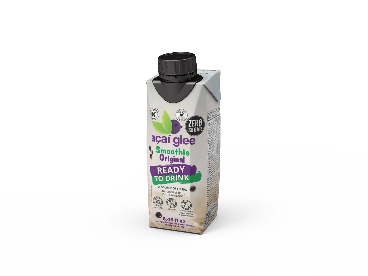 Bebida Pronta Suco Smoothie Original Zero Açúcar Açaí Glee 250 Ml