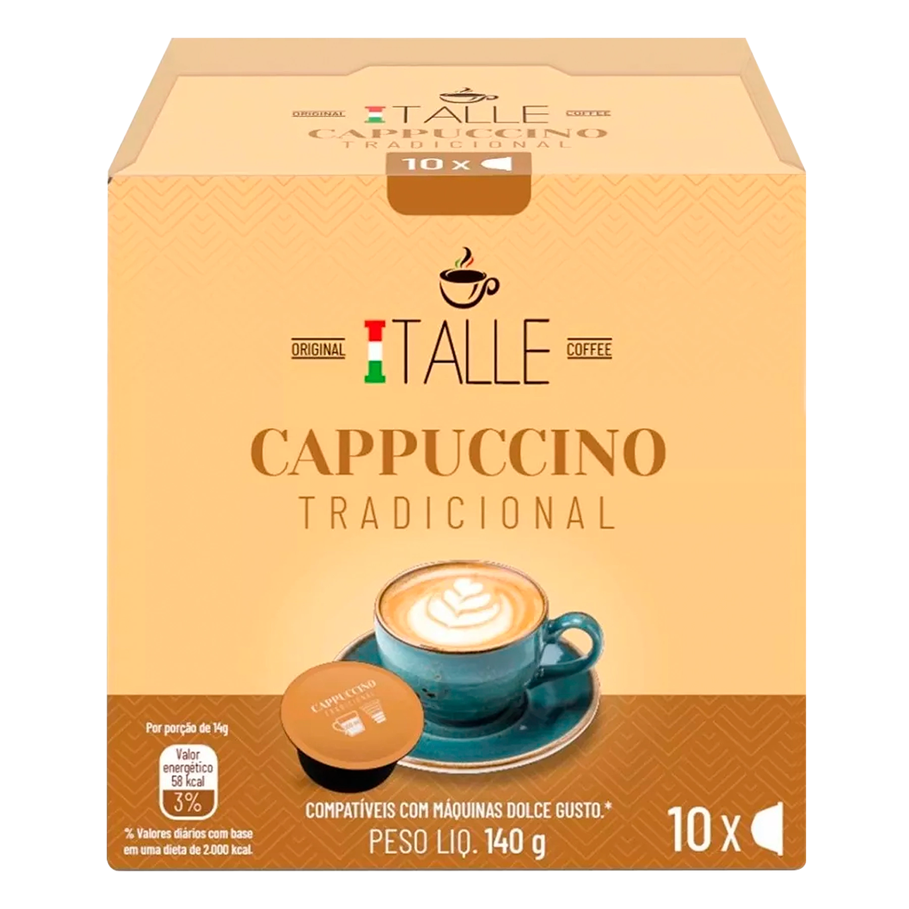 Capuccino Tradicional Em Cãpsulas Italle 140g