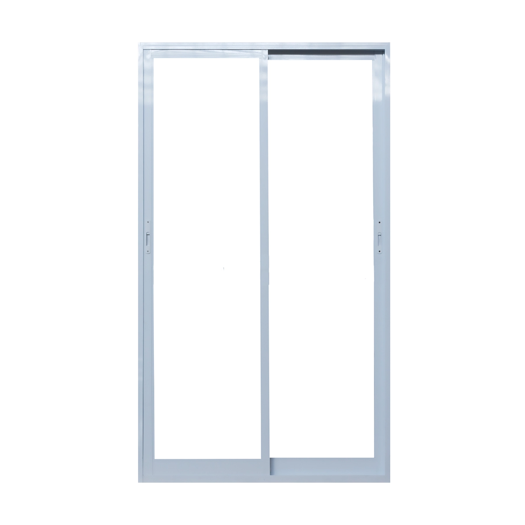 Porta de Correr Balcão 2 Folhas Móveis Alumínio Branco Sob Medida Linha 25 OGB Esquadrias