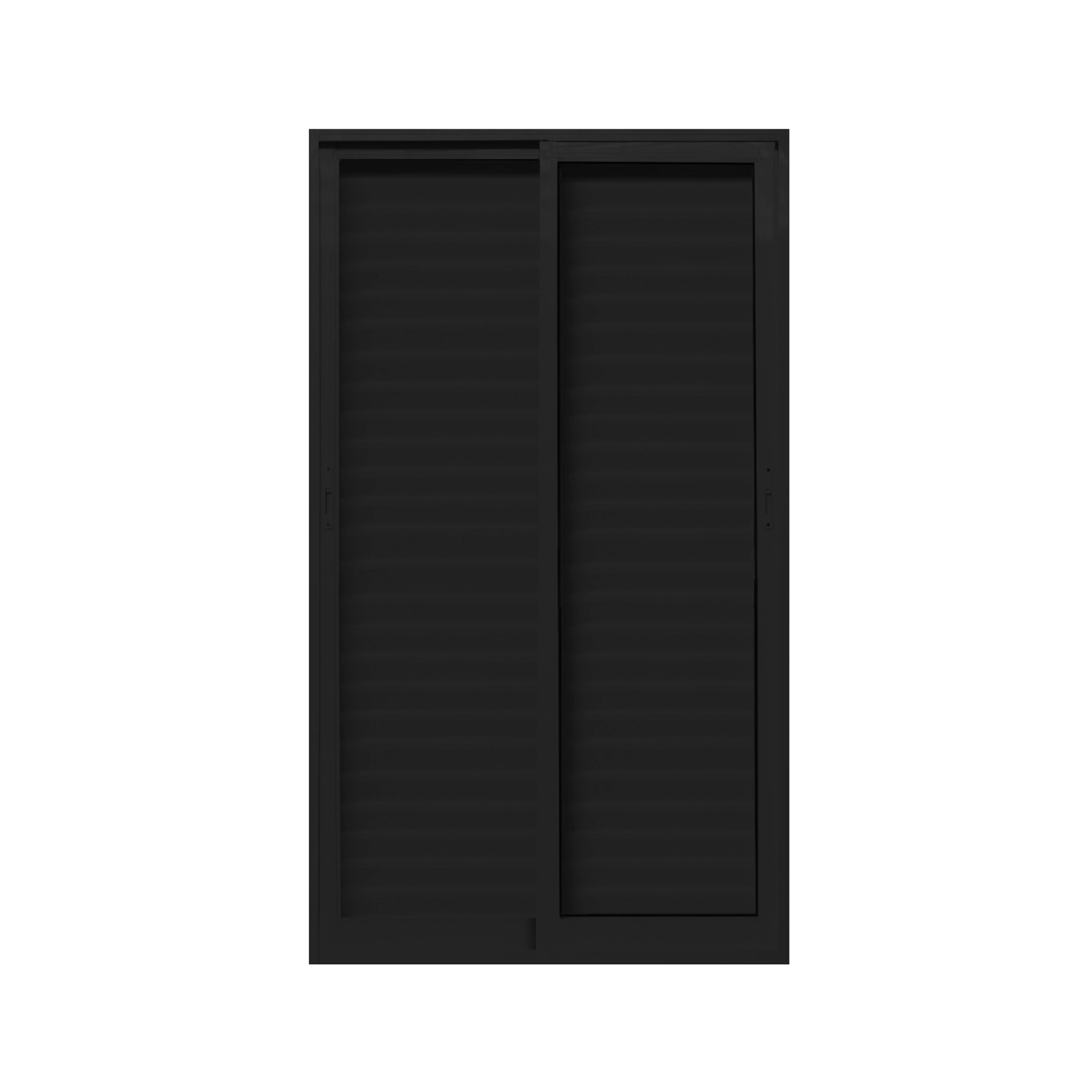 Porta de Correr Veneziana 3 Folhas Alumínio Preto Sob Medida Linha 25 OGB Esquadrias
