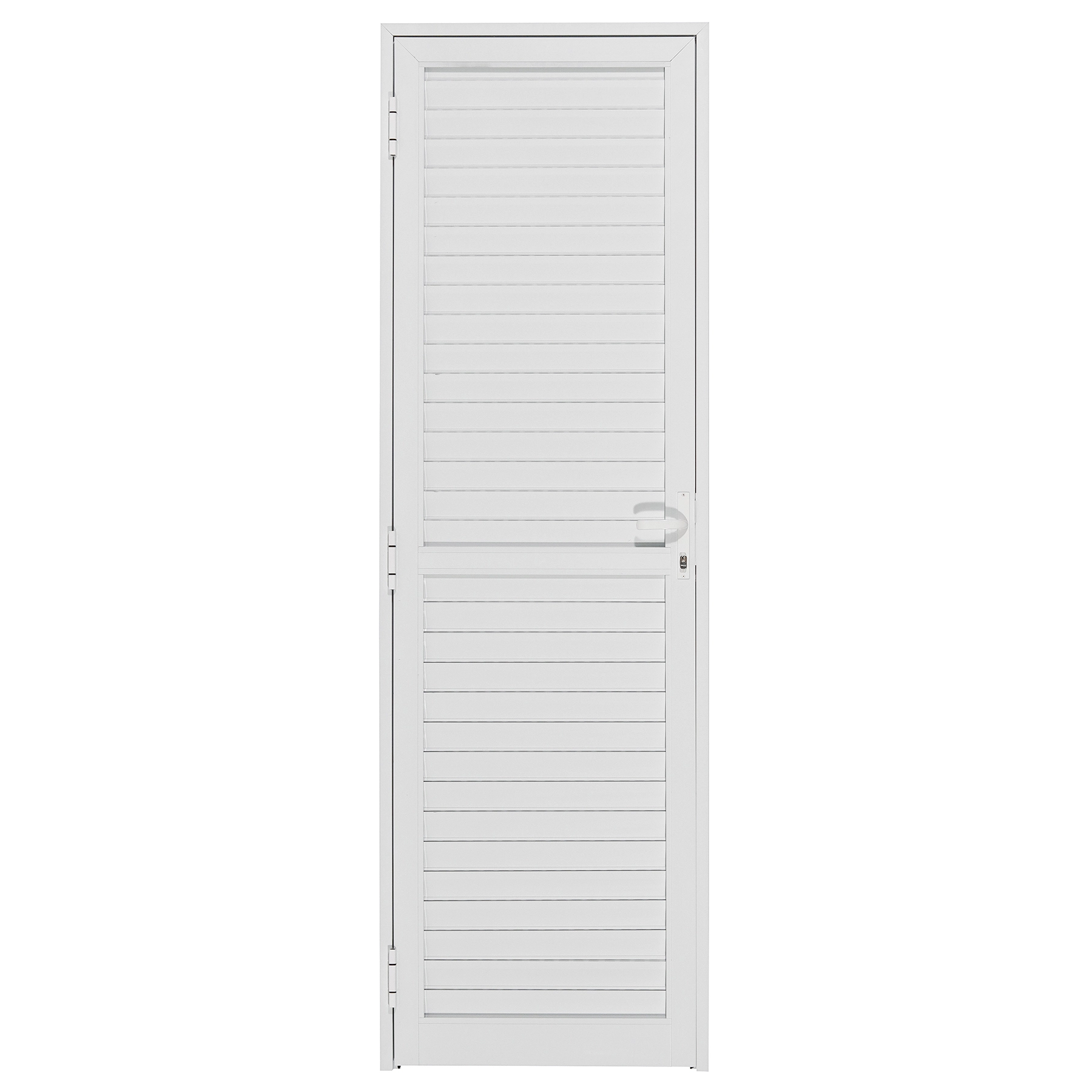 Porta de Giro Veneziana Alumínio Branco Sob Medida Linha 25 OGB Esquadrias