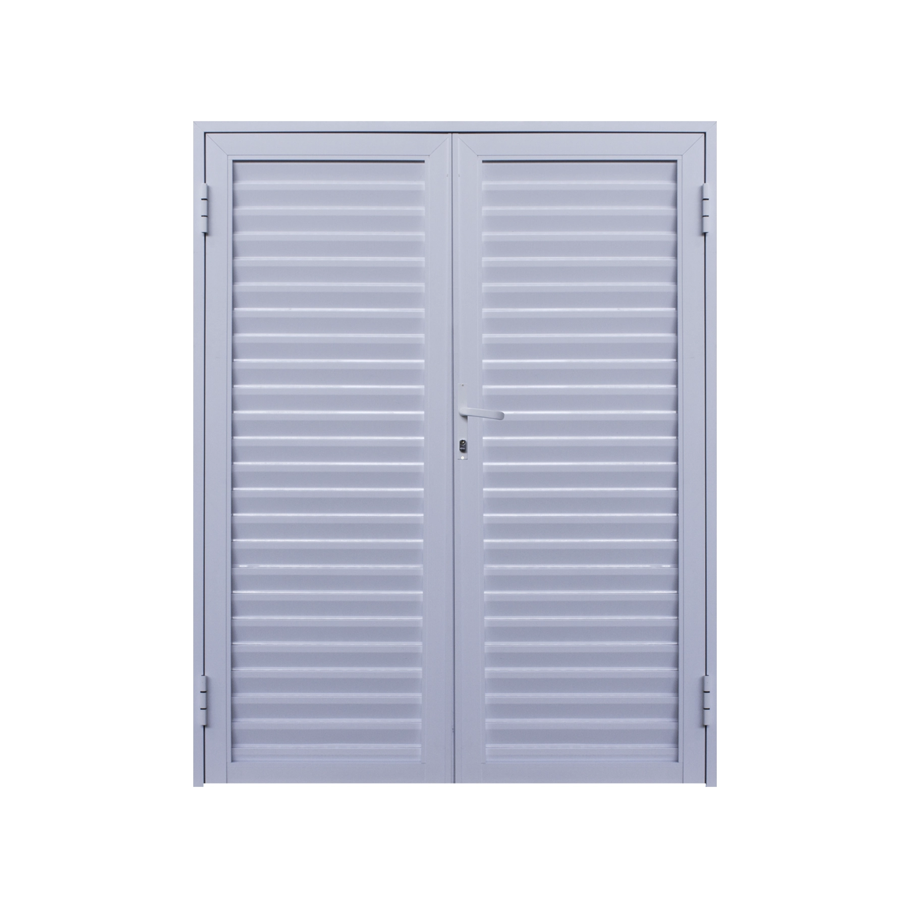 Porta de Giro Veneziana 2 Folhas Alumínio Branco Sob Medida Linha 25 OGB Esquadrias
